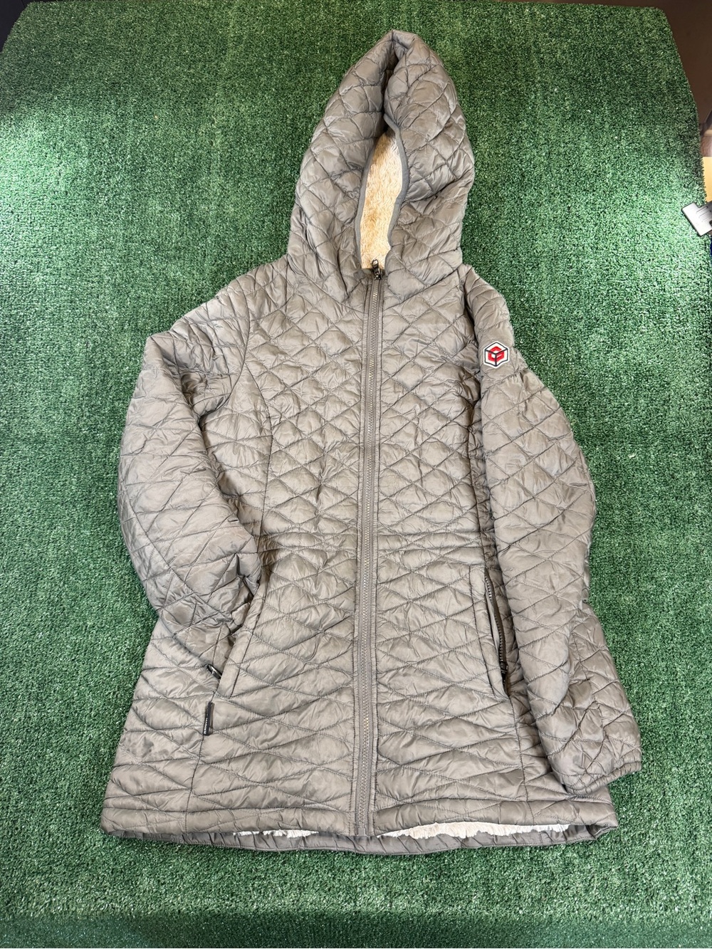 Steve Madden Women's Gray Quilted Puffer Jacket Size S